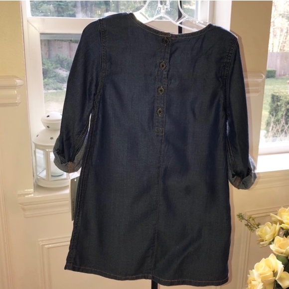 NEW! Designer CK Jeans Calvin Klein Lyocell Blue Denim Dress Little Girls 5 NWT - Picture 4 of 6